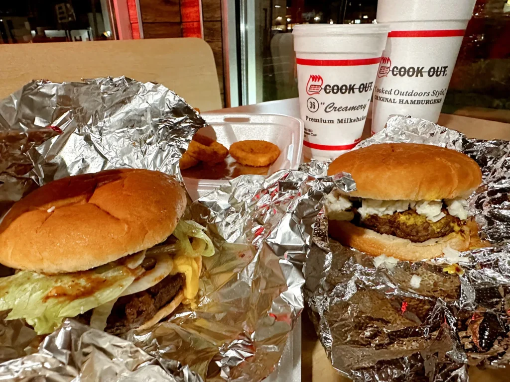 Cookout Burger Menu